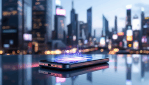 Ein Smartphone, das Dokumente scannt.